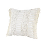 24" X 24" White Zippered Tropical Indoor Outdoor Throw Pillow
