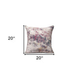 20" X 20" Pink Zippered Abstract Indoor Outdoor Throw Pillow