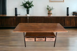 72" Brown And Black Rustic Solid Wood Wine Theme Dining Table