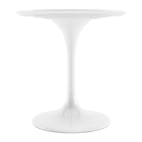 32" White Fiberglass And Metal Dining Table