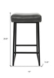 Set of Two " Black Metal Backless Bar Height Bar Chairs