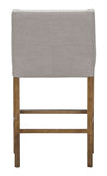 " Taupe Solid Wood Low Back Counter Height Bar Chair