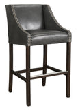 " Black And Brown Solid Wood Low Back Counter Height Bar Chair