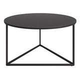 33" Black Steel Round Coffee Table