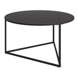 33" Black Steel Round Coffee Table