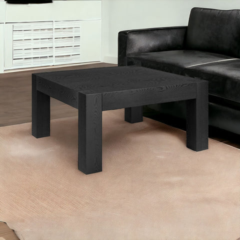 34" Black Square Coffee Table