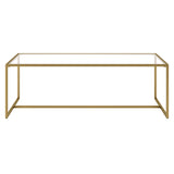 47" Gold Glass And Steel Coffee Table