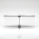 24" Clear Glass And Steel Coffee Table