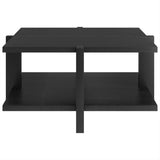 35" Black Square Coffee Table With Shelf