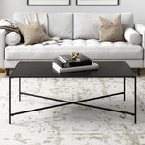 48" Black Steel Coffee Table