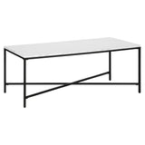 48" White And Black Steel Coffee Table