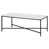 48" White And Black Steel Coffee Table