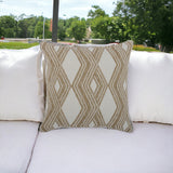 22" Beige Handmade Geometric Indoor Outdoor Throw Pillow Cover and Insert