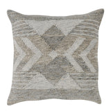 22" X 22" Gray Zippered Handmade Abstract Indoor Outdoor Throw Pillow