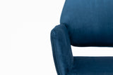 Blue Upholstered Velvet Open Back Dining Chair