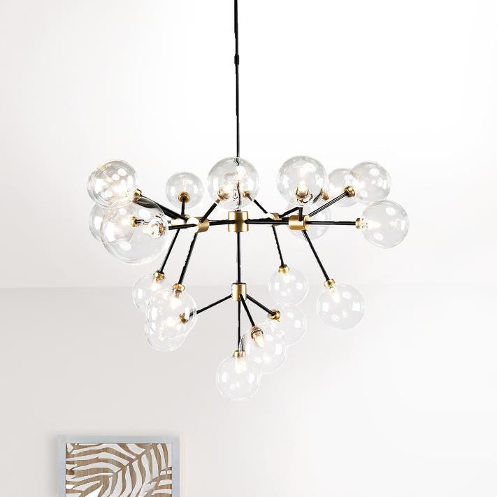 Chandelier Multi Light Iron And Glass Dimmable Ceiling Light