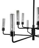 Chandelier Ten Light Iron And Glass Dimmable Ceiling Light
