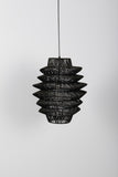 Single Rattan Dimmable Ceiling Light With Black Shades