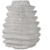 Single Rattan Dimmable Ceiling Light With White Shades