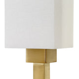 69" Brass Three Light Torchiere Floor Lamp With White Frosted Glass Rectangular Shade