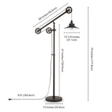 63" Black Reading Floor Lamp With Black Cone Shade