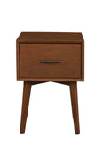 27" Brown Wood End Table With Drawer