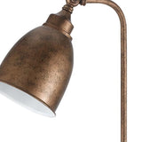 28" Bronze Metal Adjustable Lantern Table Lamp With Bronze Dome Shade
