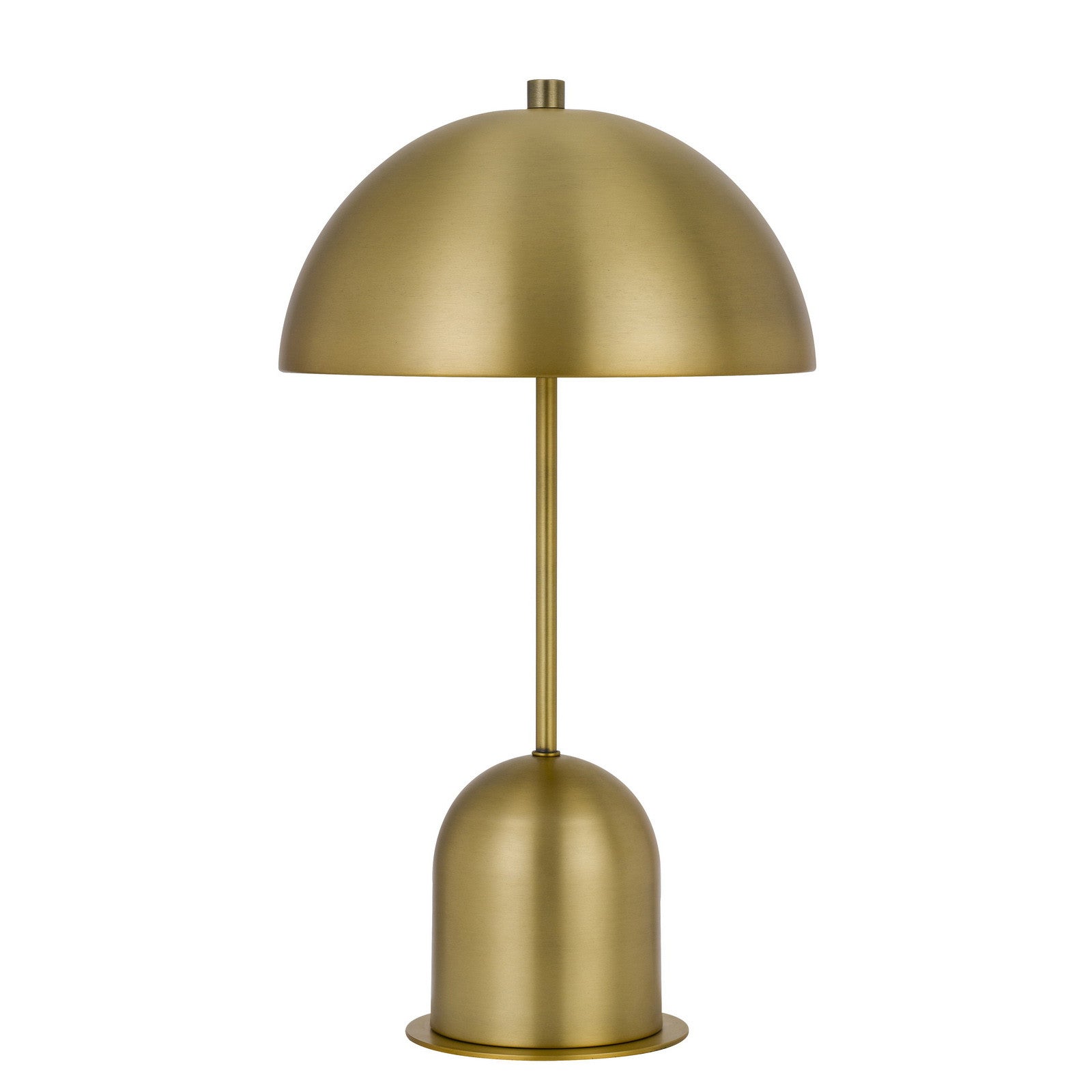 20" Antiqued Brass Metal Desk Table Lamp With Antiqued Brass Dome Shade