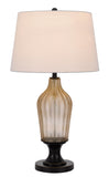 31" Bronze Glass Table Lamp With White Empire Shade