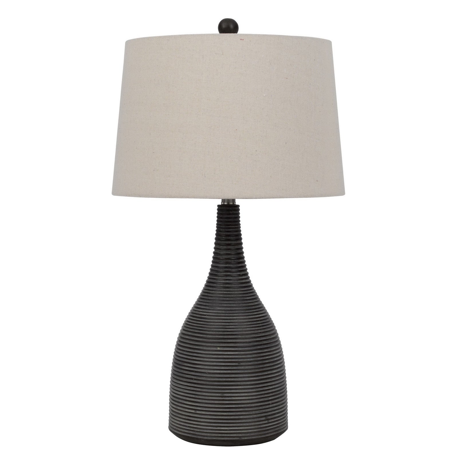 29" Black Ceramic Table Lamp With Beige Empire Shade