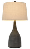 29" Black Ceramic Table Lamp With Beige Empire Shade