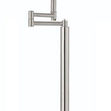 60" Nickel Swing Arm Floor Lamp With White Square Shade