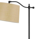 63" Bronze Adjustable Traditional Shaped Floor Lamp With Tan Square Shade