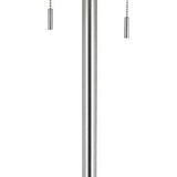 59" Nickel Two Light Traditional Shaped Floor Lamp With White Rectangular Shade