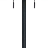 59" Bronze Two Light Traditional Shaped Floor Lamp With Brown Rectangular Shade