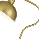 60" Brass Traditional Shaped Floor Lamp With Antiqued Brass Dome Shade