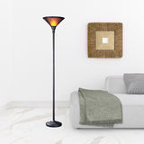 71" Rusted Torchiere Floor Lamp With Brown Dome Shade