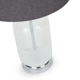 27" Clear Glass LED Table Lamp With Gray Drum Shade