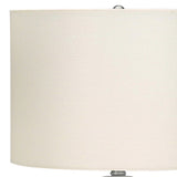 25" Cream Ceramic Urn Table Lamp With Cream Drum Shade