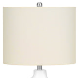 25" Cream Novelty Table Lamp With Cream Drum Shade