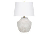 20" Cream Concrete Urn Table Lamp With Cream Empire Shade