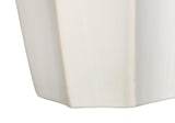 27" Cream Ceramic Geometric Table Lamp With Cream Drum Shade