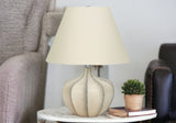 21" Cream Round Table Lamp With Cream Empire Shade