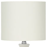 17" Cream Ceramic Round Table Lamp With Cream Drum Shade