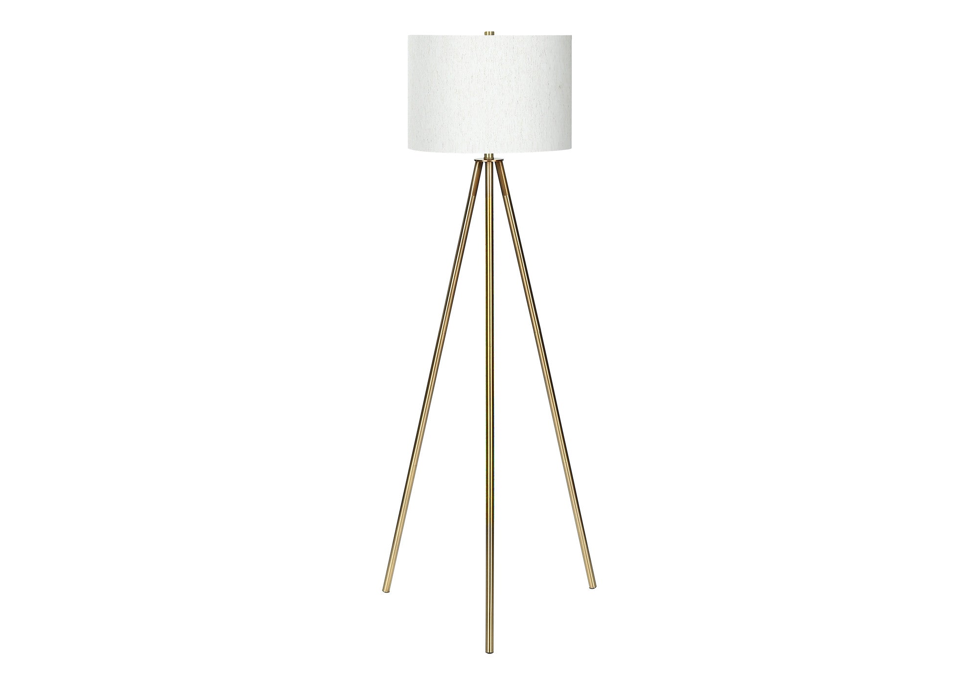 63" Matte Gold Floor Lamp with Cream Drum Shade