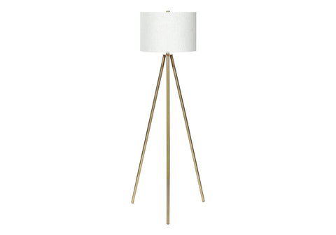 63" Matte Gold Floor Lamp with Cream Drum Shade