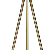 63" Matte Gold Floor Lamp with Cream Drum Shade