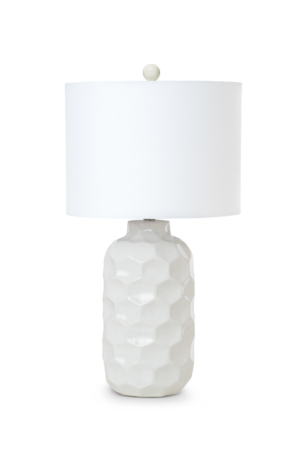 Set of Two 28" White Ceramic Table Lamp With White Cone Shade