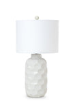 Set of Two 28" White Ceramic Table Lamp With White Cone Shade