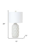 Set of Two 28" White Ceramic Table Lamp With White Cone Shade